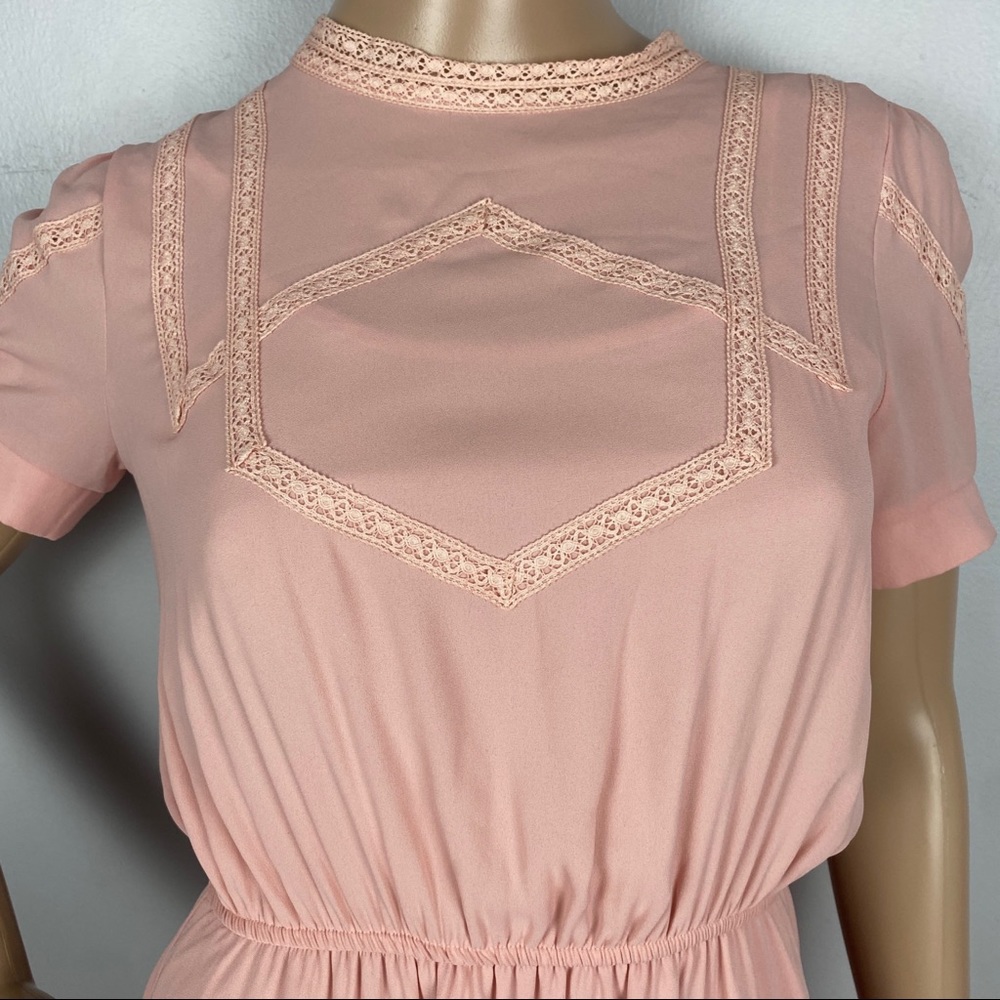 PARKER PINK EMBROIDERED SHORT SLEEVE MINI DRESS - Picture 3 of 7